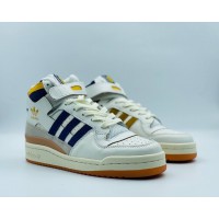 Кроссовки Adidas Forum 84 бело-синие с желтым